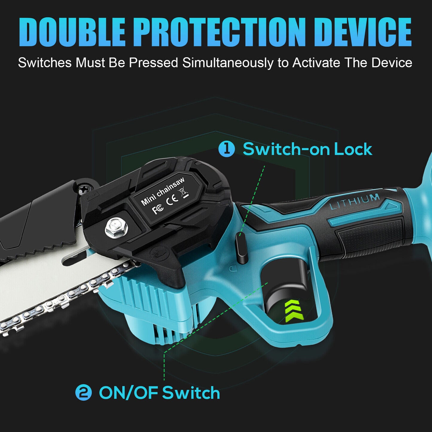 6” Cordless Electric Chainsaw – Rechargeable, Lightweight Wood Cutter with Battery & Charger