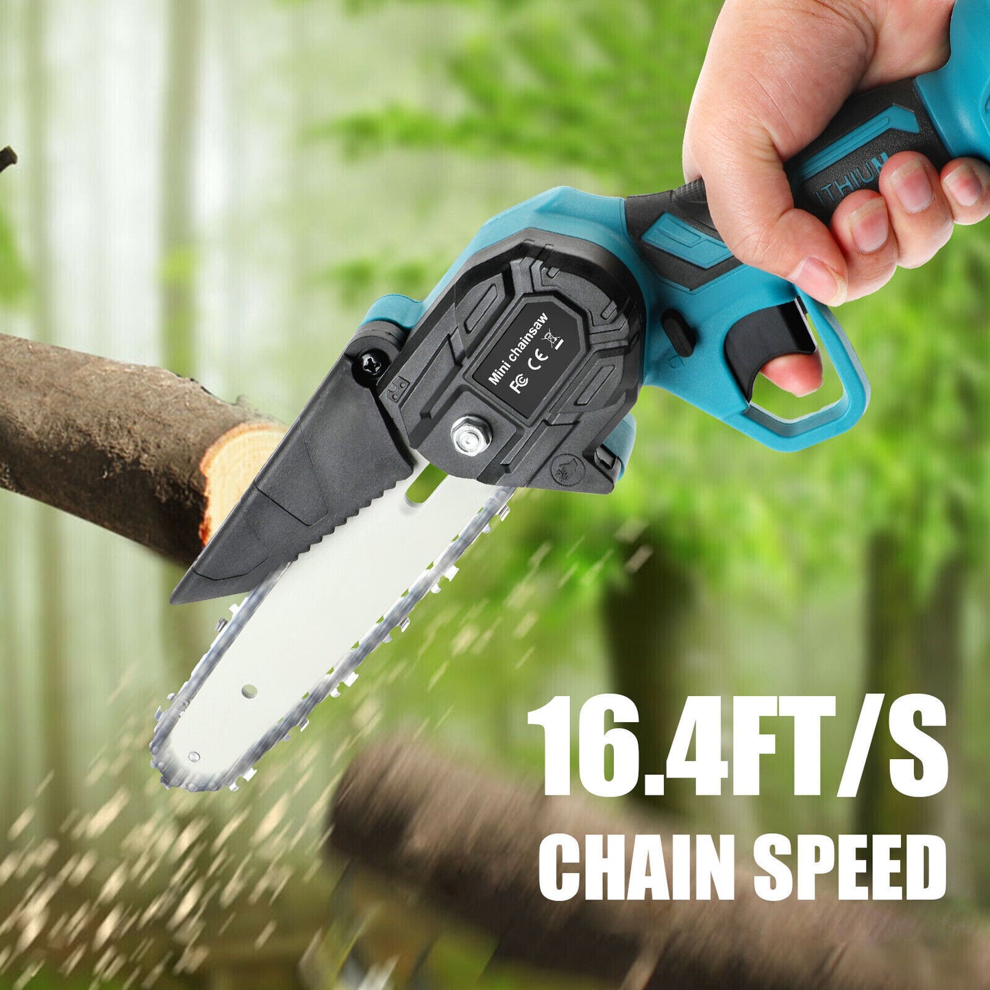6” Cordless Electric Chainsaw – Rechargeable, Lightweight Wood Cutter with Battery & Charger